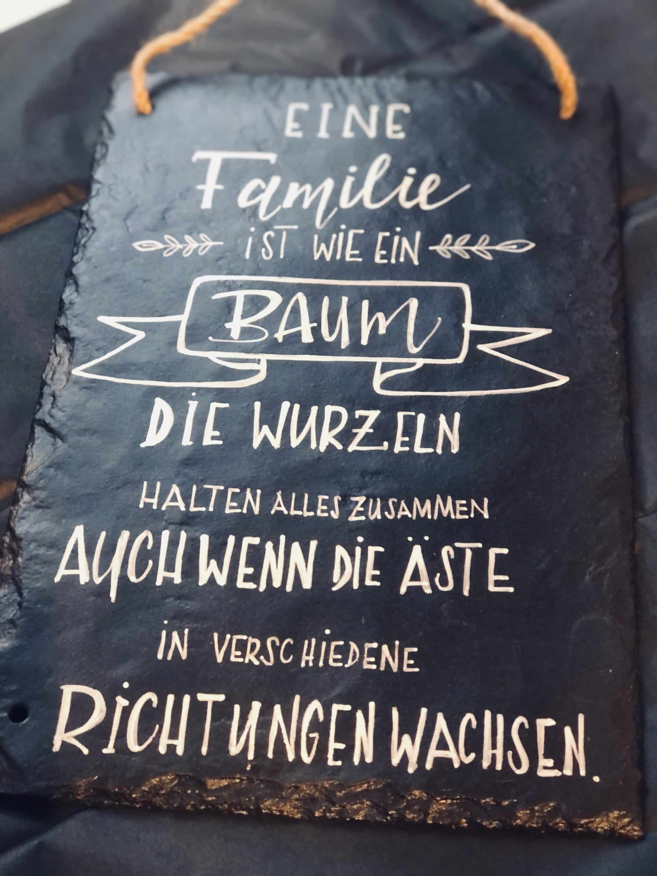 Eine Familie ist wie ein Baum Kathy schreibt Letteringmanufaktur